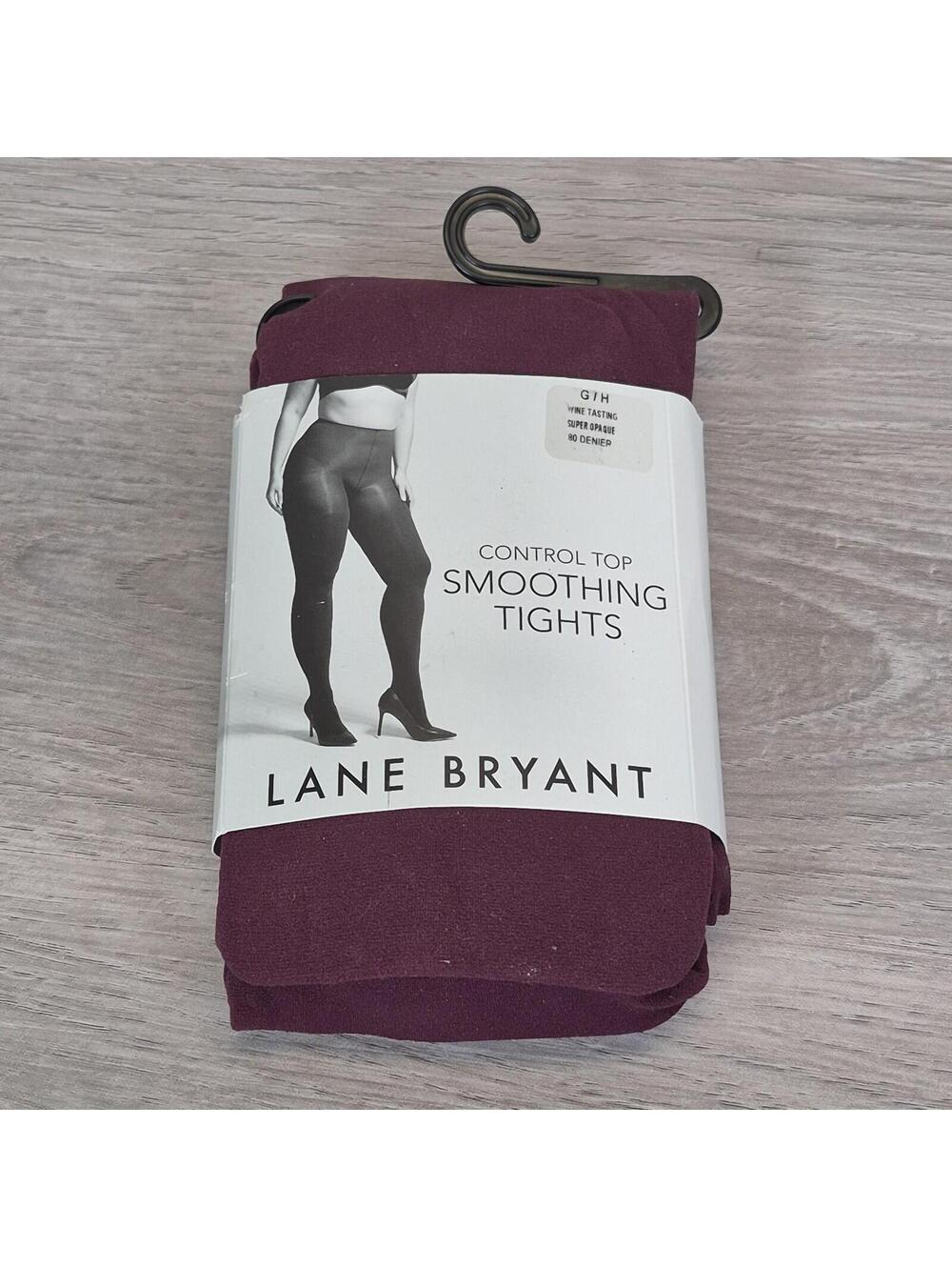 Lane Bryant Control Top Smoothing Tights Opaque Wine G/H New